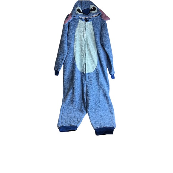 Disney Lilo Stitch Adult Halloween Costume Pajamas 1-Piece Hooded Size XL Blue - Picture 1 of 6